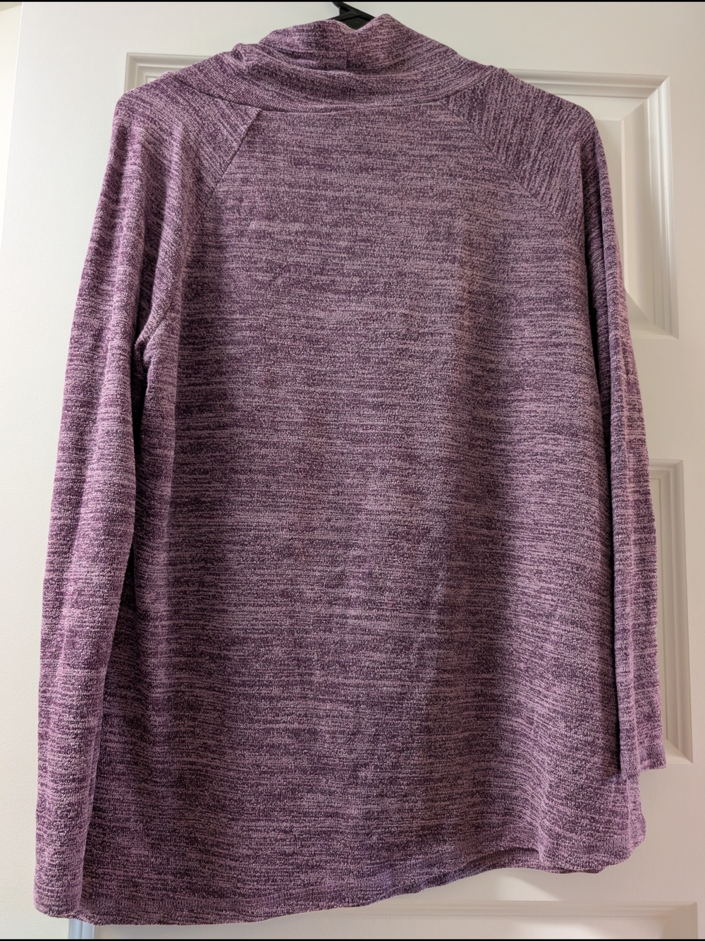 Cozy Purple Layered Cowl Neck Women's Sweater - Picture 2 of 4